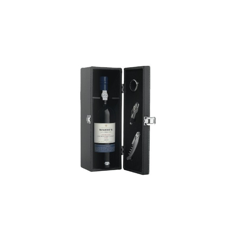 Coffret en cuir avec bouteille de vin de Porto LBV 2000 de Warre